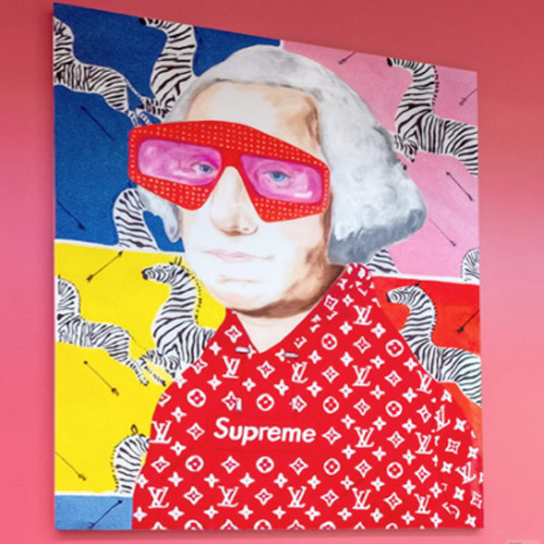 George Washington in Red Supreme Hoodie – Ashley Longshore