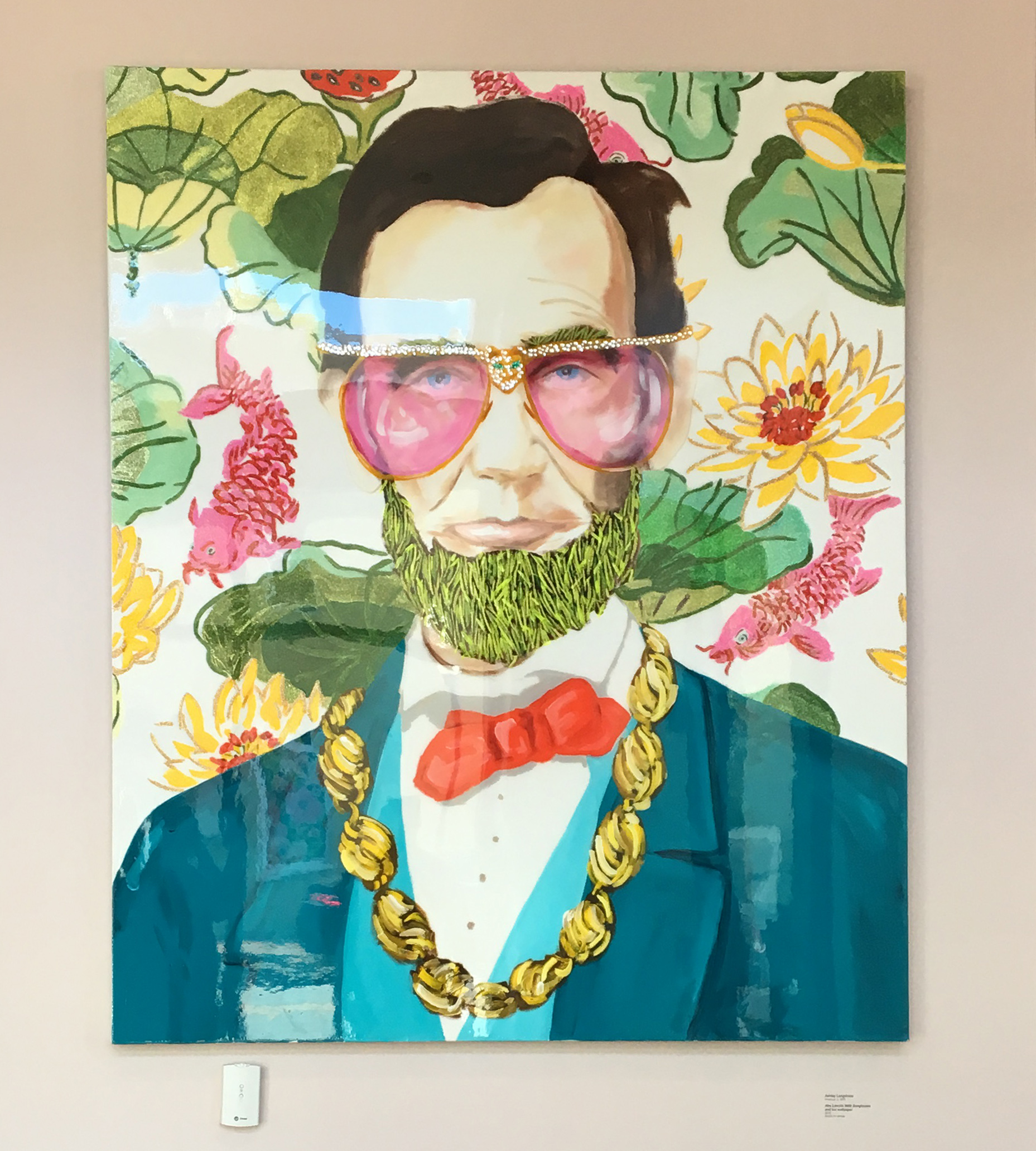Ashley Longshore - Abe Lincoln With Sunglasses and koi wallpaper, 2018